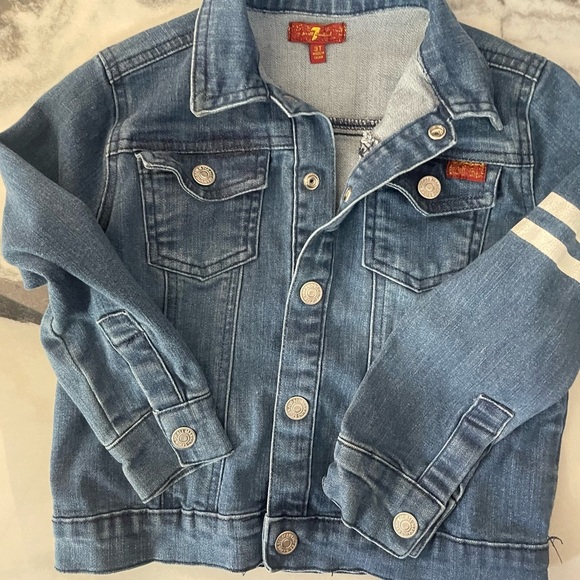 7 For All Mankind Blue Jean Jacket Classic Denim Style 3T - Picture 2 of 6